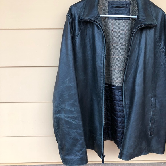 Men’s Calvin Klein Leather Jacket - Picture 5 of 6